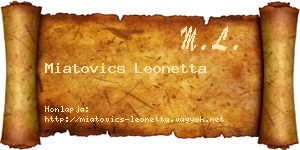 Miatovics Leonetta névjegykártya